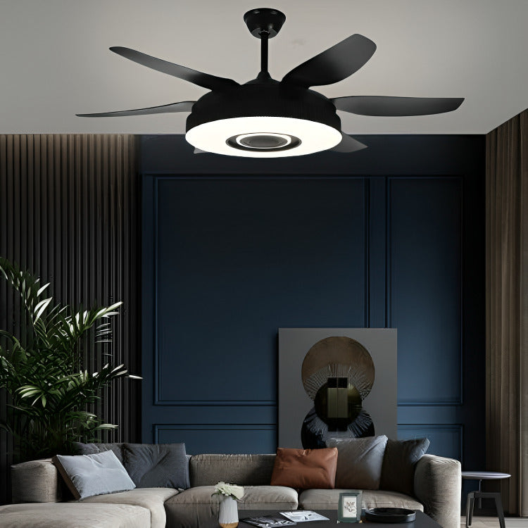 52 Inch Modern Black Ceiling Fan Chandelier